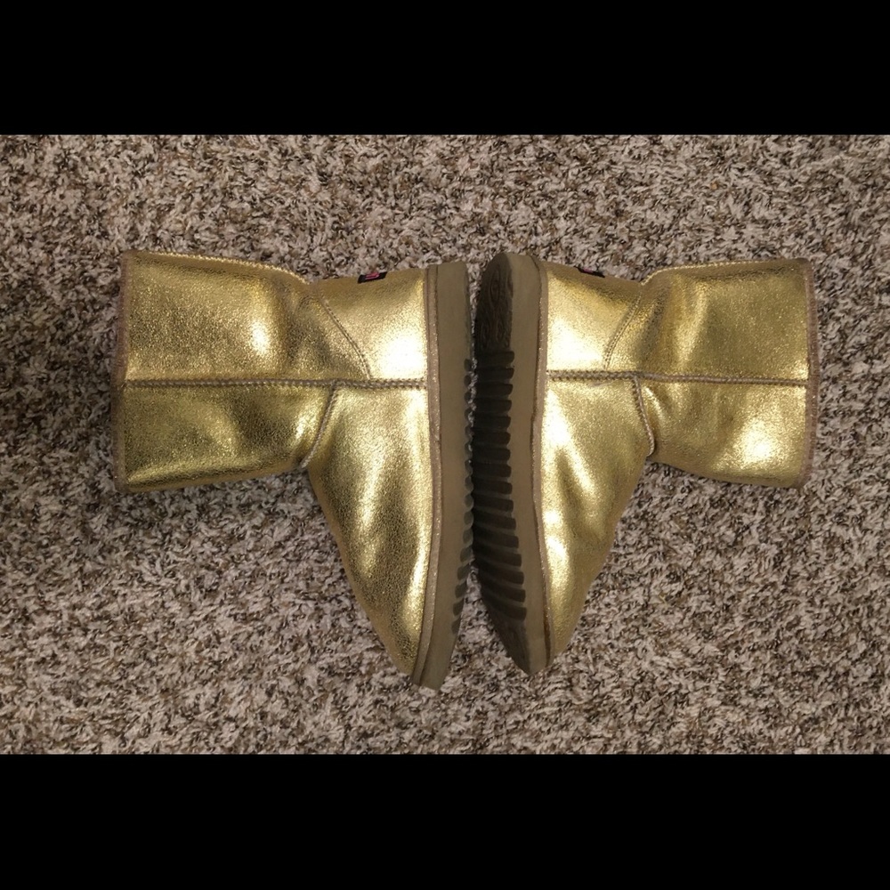 Ukala Gold Suede Evie Boot (Low) Sz 9M-EUC 100% Merino Wool Lining- See Details - Picture 4 of 12